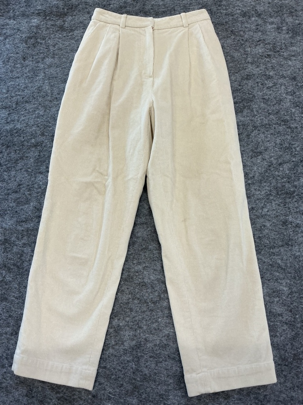 Nothing Written Cream Corduroy Pleated Trousers Size S/P